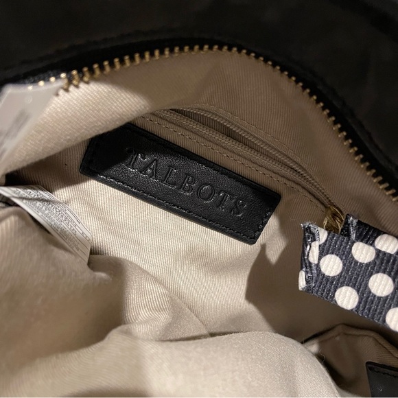 Like new! Talbots Bag shoulder or crossbody bucket black leather chain strap - Picture 14 of 16